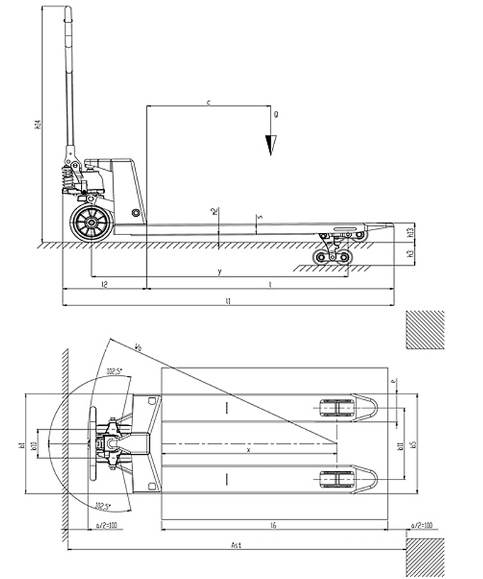 Transpalette manuel 2200kg - Pramac HPT2.2