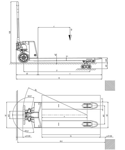 Transpalette manuel 2200kg - Pramac HPT2.2